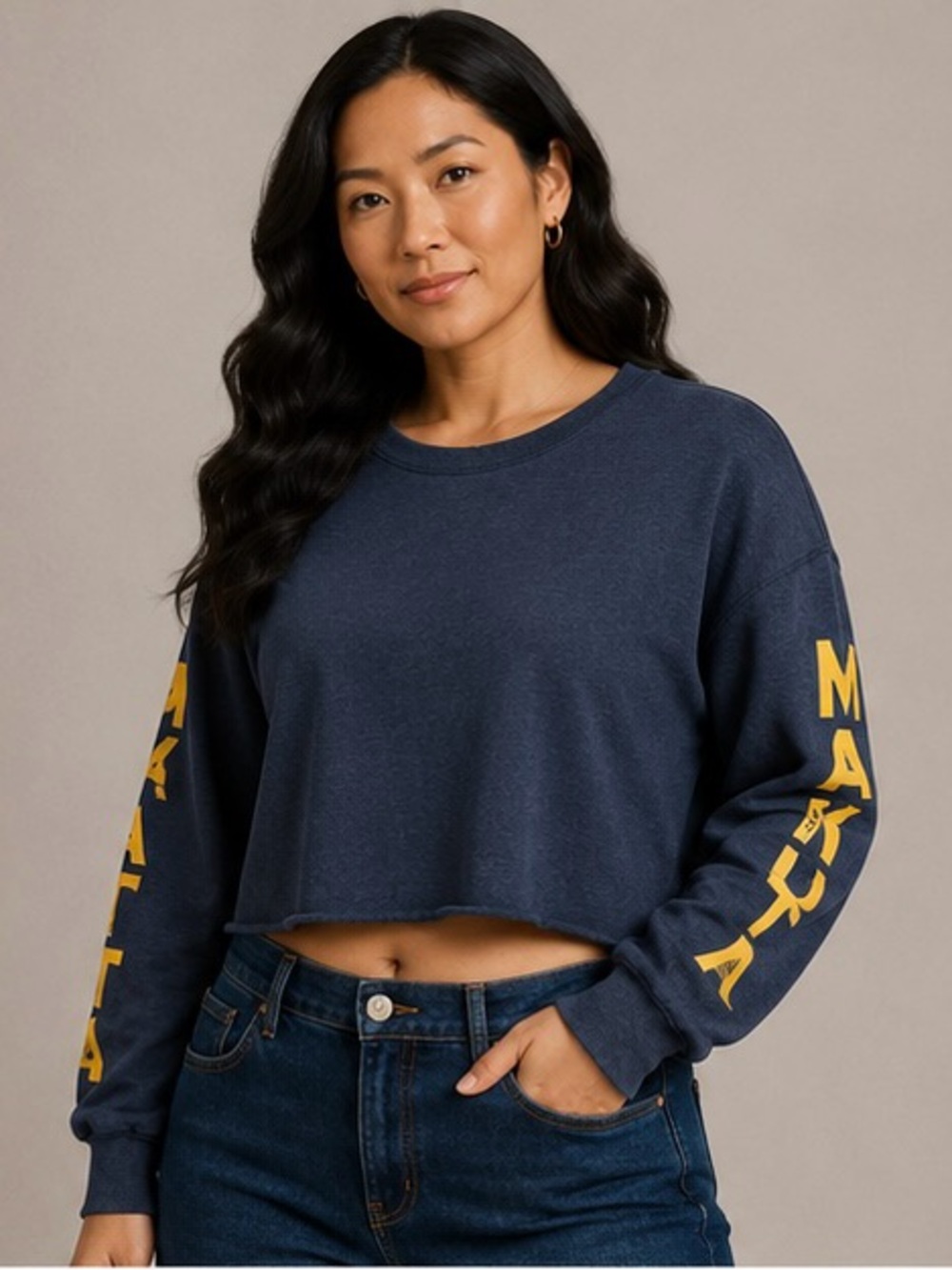 Disney Navy The Lion King Cropped Sweatshirt  - Size XL- Oversized
